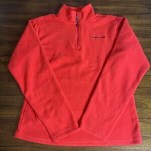 Avalanche Quarter Zip Red Fleece Women Sz Large, Thumb Holes, Soft Outdoors Hike